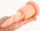 Анальная пробка. Спиральная. Силикон. Цвет кожи. photo 5