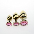 Анальная пробка. Металл. 3 шт. Золотой цвет. photo 6