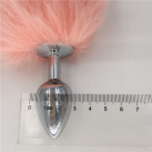 Металлическая анальная пробка (35 см)  розовым хвостом photo 6