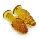 Анальная пробка. Прозрачная. Цвет золотой. photo 3