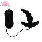 Черный силиконовый анальный вибратор Aphrodisia Butt Plug, 10 режимов вибрации photo 2