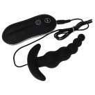 Черный силиконовый анальный вибратор Aphrodisia Butt Plug, 10 режимов вибрации photo 3