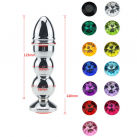 Металлическая анальная пробка с шариками photo 3