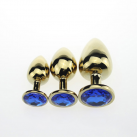 Анальная пробка. Металл. 3 шт. Цвет - золото. photo 6