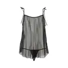 Сорочка прозрачная беби долл MELANIA CHEMISE black L/XL - Passion, трусики, на тонких бретелях photo 4