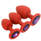 Силиконовые анальные пробки Anal Plug Butt Plug Jeweled, 3 шт. photo 1