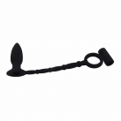 Силиконовый вибратор с кольцом и пробкой photo 6