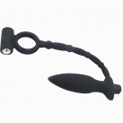 Силиконовый вибратор с кольцом и пробкой photo 2