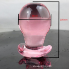 Розовая анальная пробка из стекла photo 3