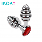 Анальная пробка спиральная металлическая IKOKY  photo 2