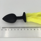 Черная анальная пробка с желтым хвостом photo 3