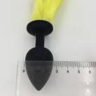 Черная анальная пробка с желтым хвостом photo 4