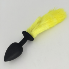 Черная анальная пробка с желтым хвостом photo 2