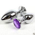 Анальная пробка с кристалом - 7x2.8 см  photo 3