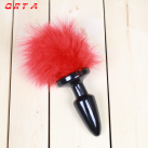 Анальная пробка QRTA из силикона с пушистым маленьким хвостиком photo 2