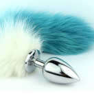 Анальная пробка-хвостик двухцветный photo 1