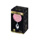Металева анальна пробка Кролячий хвостик Alive Fluffy Plug L Pink, діаметр 3,9 см photo 2