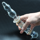 Двусторонняя стеклянная секс-игрушка: фаллоимитатор + анальная пробка photo 2