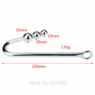 Анальный крюк. С 3 шариками. Нержавеющая сталь. photo 3