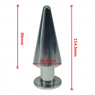 Серебристая металлическая анальная пробка, 38.5 х 114,5 мм photo 2