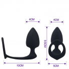 Массажер простаты. Силикон. С кольцом и анальной пробкой. photo 1