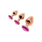 Металева анальна пробка Wooomy Tralalo Rose Gold Metal Plug Magenta L, діаметр 4 см, довжина 9 см photo 4