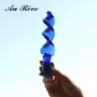 Стеклянный фаллоимитатор AuReve, цвет синий photo 2