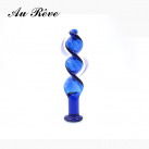 Стеклянный фаллоимитатор AuReve, цвет синий photo 3