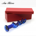 Стеклянный фаллоимитатор AuReve, цвет синий photo 1