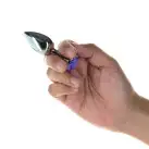 Металева анальна пробка Lux Active з трояндою - Rose Anal Plug - Purple, віброкуля в подарунок photo 4