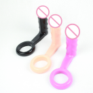 Силиконовая анальная пробка с кольцом для пениса photo 3