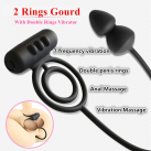 Анальная пробка силиконовая с кольцами и вибрацией photo 3