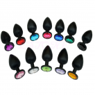 Небольшие анальные пробки черного цвета с кристалами photo 5