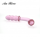 Стеклянный фаллоимитатор AuReve, цвет розовый photo 2