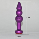 Фиолетовая металлическая анальная пробка с 3 шарами photo 3