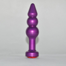 Фиолетовая металлическая анальная пробка с 3 шарами photo 2