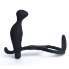 Силиконовый массажер простаты с вибрацией и двойным кольцом для пениса photo 2