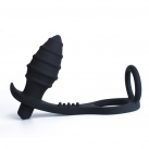 Силиконовый массажер простаты с вибрацией и двойным кольцом для пениса photo 3