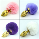 Анальная пробка. Металл. Цвет - золото. С хвостом. photo 2