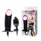 Надувной черный фаллоимитатор водонепроницаемый photo 2