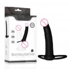 Черный силиконовый ремень с фаллоимитатором photo 2