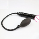 Черный силиконовый надувной анальный фаллоимитатор photo 6