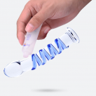 Скляний фалоімітатор, колір синій photo 1