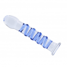 Скляний фалоімітатор, колір синій photo 6