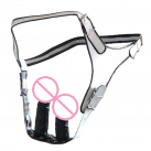 Кожаный страпон с двумя фаллоимитаторами photo 3