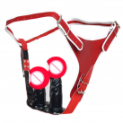 Кожаный страпон с двумя фаллоимитаторами photo 4