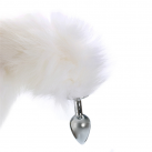 Анальная пробка Wonderful с белым хвостом photo 1