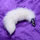 Анальная пробка Wonderful с белым хвостом photo 2