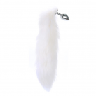 Анальная пробка Wonderful с белым хвостом photo 6