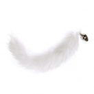 Анальная пробка Wonderful с белым хвостом photo 5